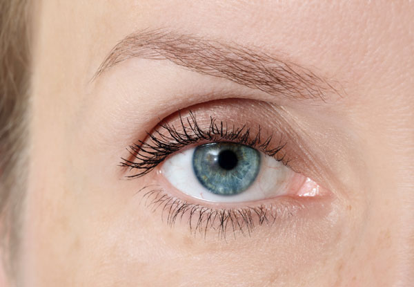 close up of woman's eyelid